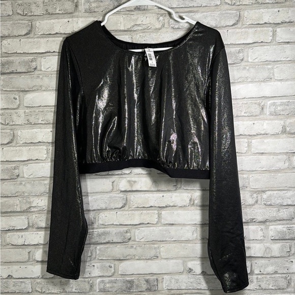 NWOT Torrid Silver metallic long sleeve under it all crop top 3x - Picture 7 of 7